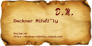 Deckner Mihály névjegykártya